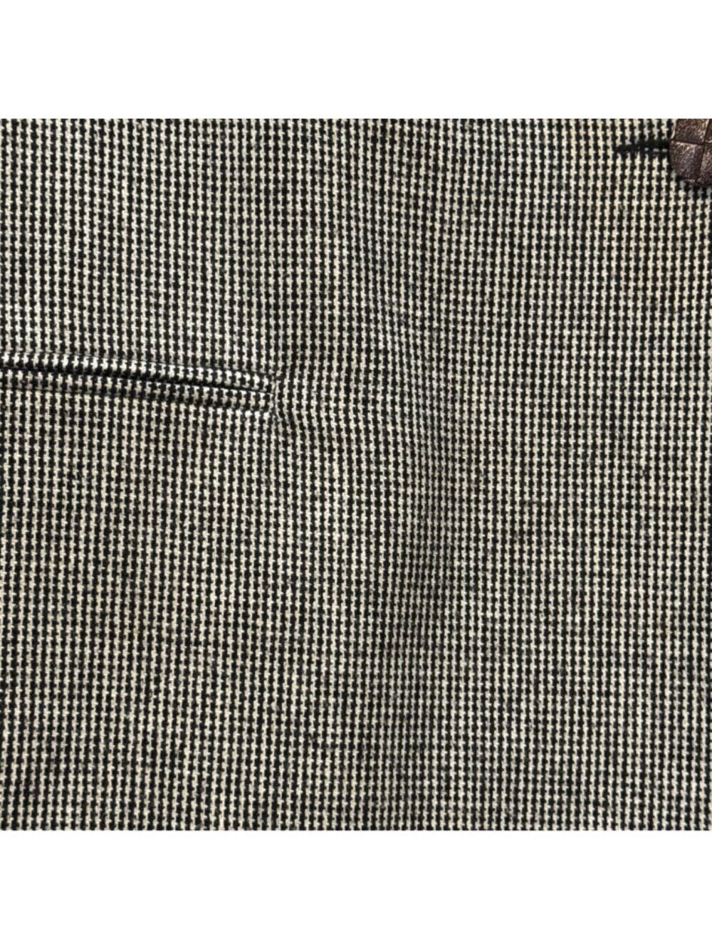 Vintage 1980s Houndstooth Wool Blazer Size 10P Velvet Collar Black White Regency - Picture 6 of 8